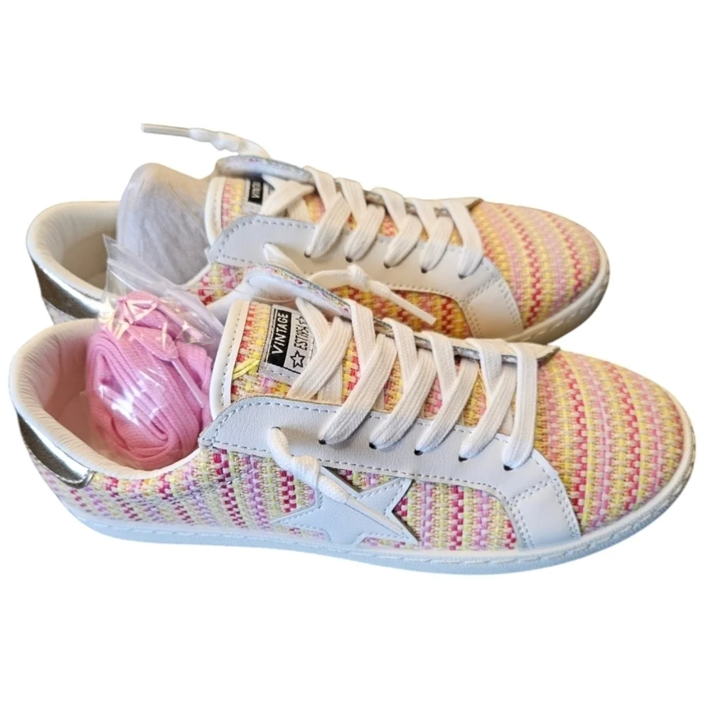 Vintage Havana Carla Light Pink Multi Tweed Slip-On Sneaker Womens NEW